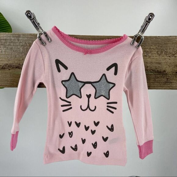 Koala Kids Cute Star Eyes Cat Graphic Tee NWT Pink - Picture 4 of 4